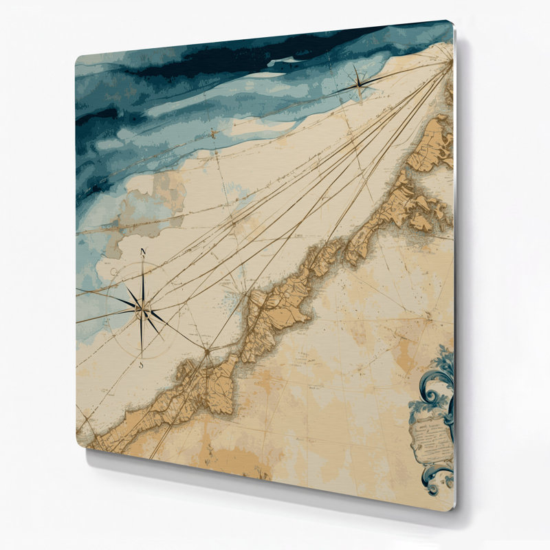 Art mural en métal beige Coastal, H 8 po x l 8 po