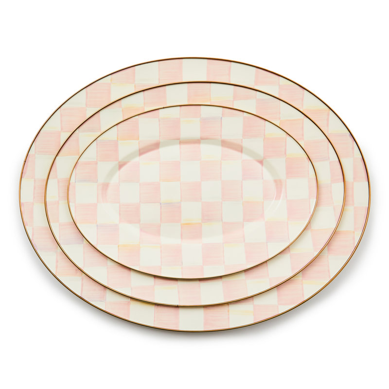 Rosy Check Medium Oval Platter, 17.5" H x 22" W x 1" D