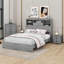 Ensemble de chambre à coucher 4 pièces avec grand lit et base de lit en bois rétro avec tables de chevet et commode-808680163