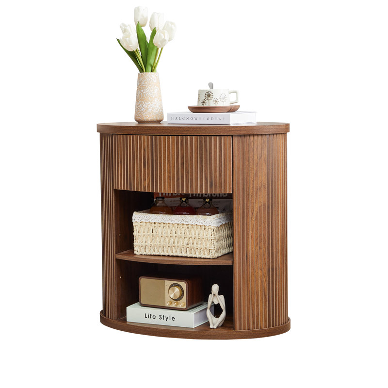 End Table With Storage, Walnut