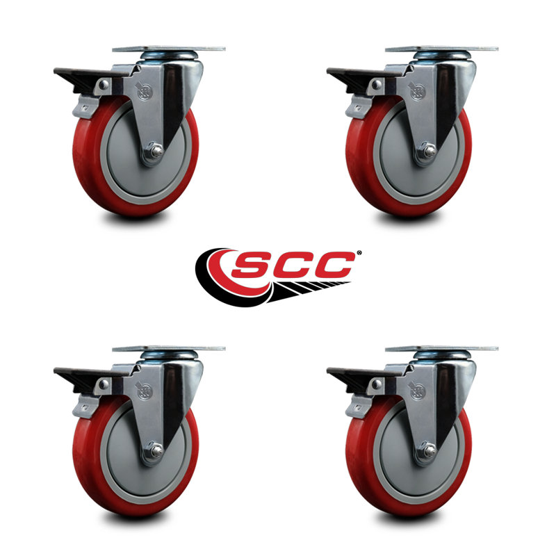 Poly Top Plate Caster with Posi Brake