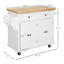 Kitchen Island On Wheels With Rubberwood Top, Spice Rack, Towel Rack, And Drawers For Efficient Storage And Mobility-1686475943