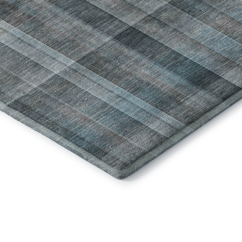 Tapis bleu sarcelle de qualité supérieure lavable à la machine Cerrito AMF534, Rectangle 10 pi x 14 pi