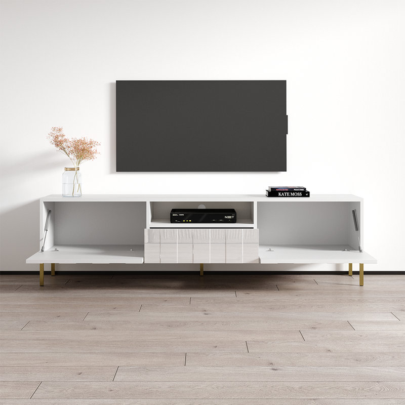 Meuble télé 74,8 po Elegante, Blanc