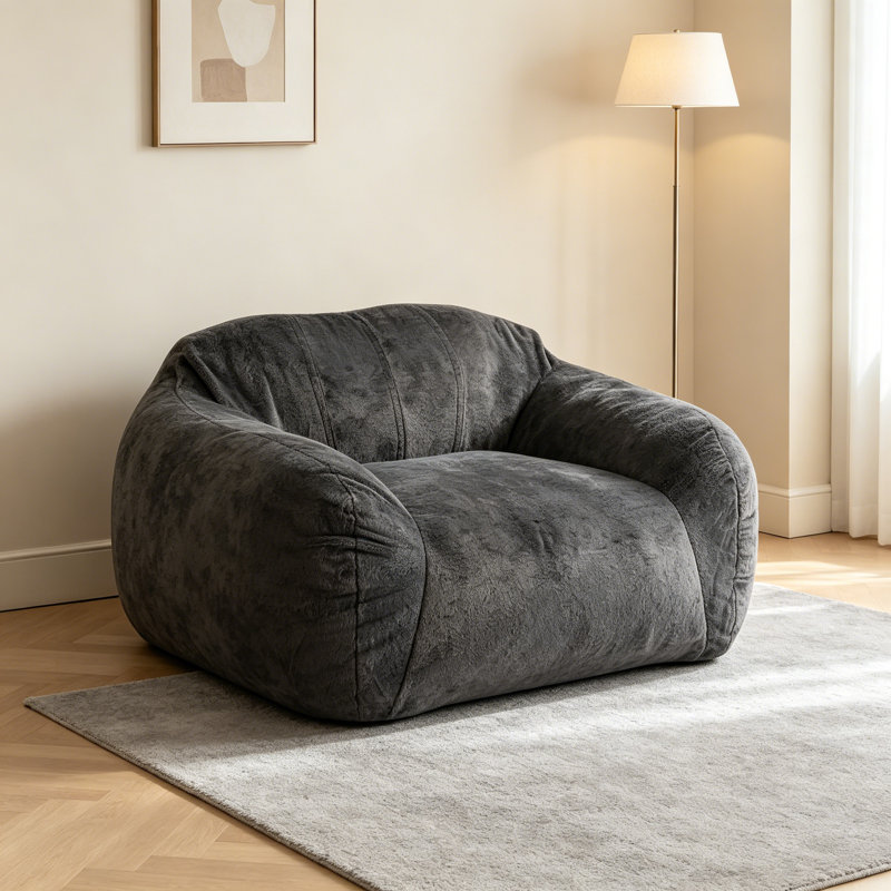 Fauteuil à billes en fausse fourrure