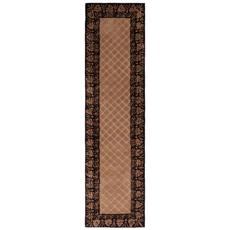 Tapis géométrique crocheté à la main Caine, Tapis de couloir 2 pi 3 po x 9 pi
