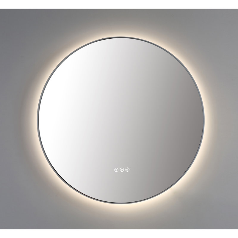 Shell LED Mirror, White, 29.52" x 29.52", Round