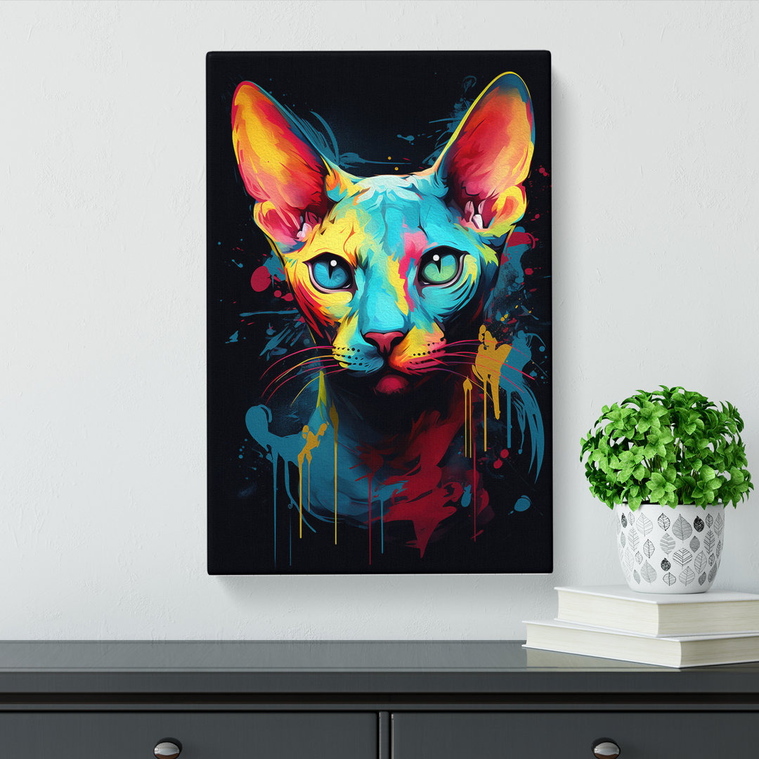 Sphynx Cat Informel - Wrapped Canvas