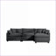 Canapé en velours côtelé gris 3 places avec repose-pieds pour petits espaces Sofas | Gris | Velours côtelé-1244126936