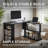 SmartRotate 360° L-Shaped Corner Desk | Spacious Black Workstation-722962307