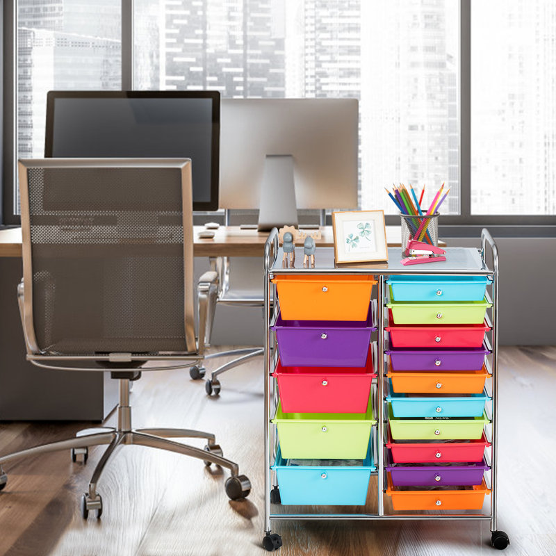 Parrett 87cm H x 63cm W Utility Cart with Wheels, Multicolour
