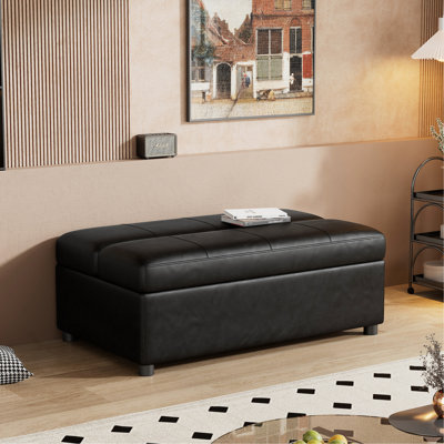 Lit simple avec repose-pieds pliant avec matelas et lit d'invité convertible noir