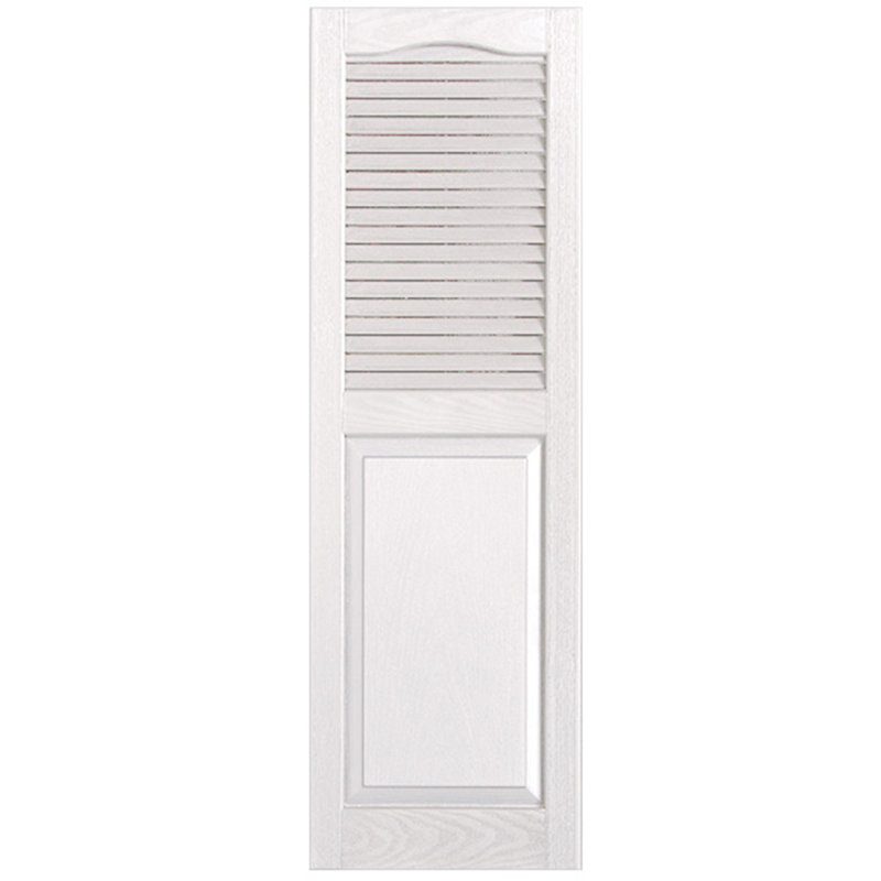 Paire de volets avec plateau à combinaison Cathedral, 12 po, 60 po, Blanc