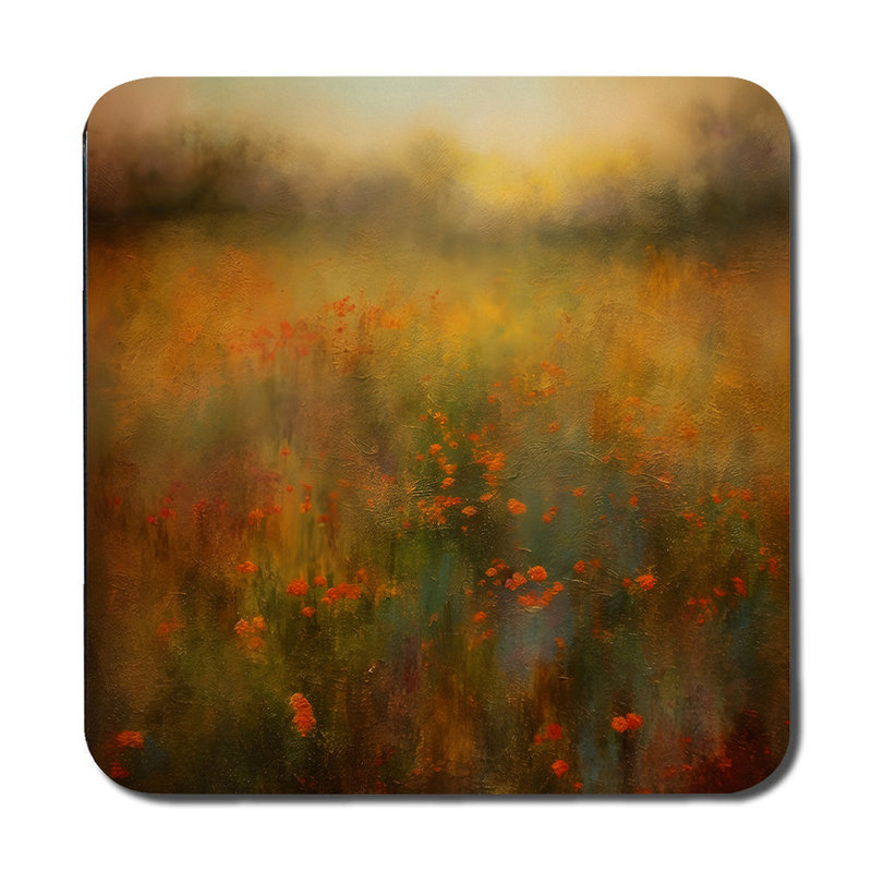 Meadow Wildflower Placemat And Coaster Set Floral Field Design