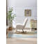 Fauteuil berçant à oreilles en tissu Teddy avec poche de rangement latérale, chaise berçante d'allaitement douce et confortable, base en bois massif robuste et sécuritaire, chaise d'appoint polyvalente pour chambre de bébé et salon, blanc-1827501016