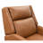 Brown Finish Mid-Century Modern Pushback Manual Recliner Tapered Legs Linen Textured Fabric High Back Subtle Channel Detail Primary Living Room-1383628880