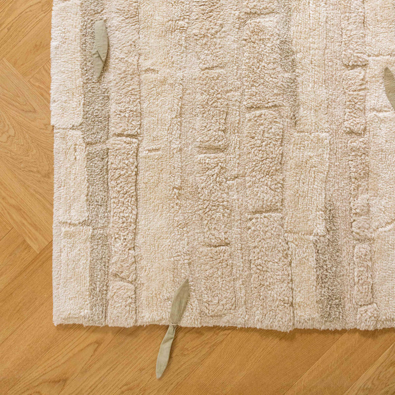 Handmade Shag Cotton Floral Area Rug