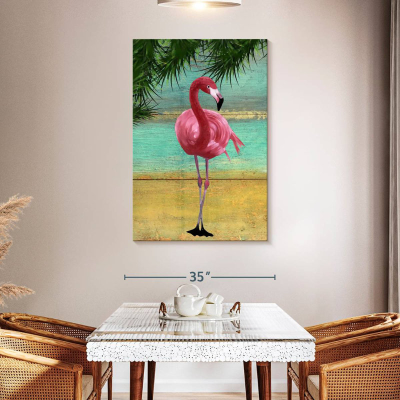 Cadre Brampt flamant rose I, H 48 po x l 32 po