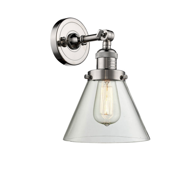 Milazzo Glass Semi Flush Mount, Polished Nickel, Clear, 13.5" H x 7.75" W x 7.75" D