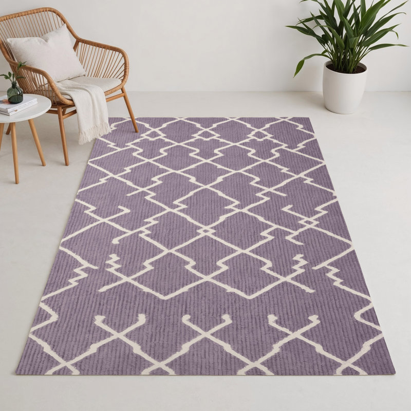 Tapis intérieur et extérieur rose Trellis, Rectangle 5 pi x 7 pi