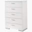 Commode de chambre blanche à 5 tiroirs ultrabrillante