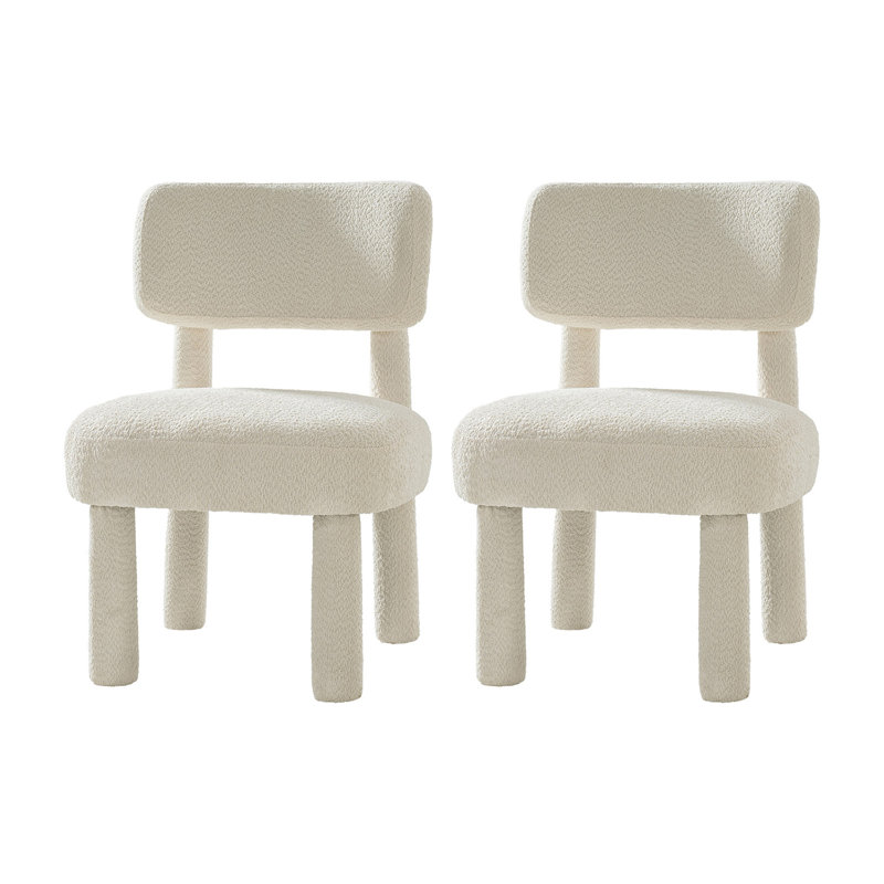 Vitina Modern Upholstered Dining Chair, Beige