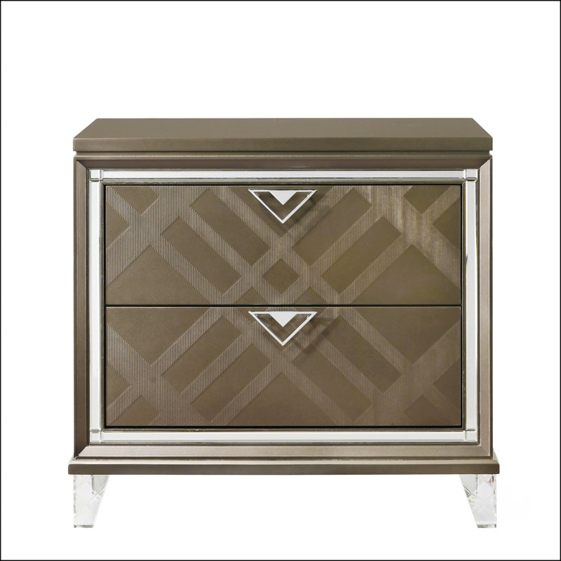 Table de chevet avec 2 tiroirs Modern Glam