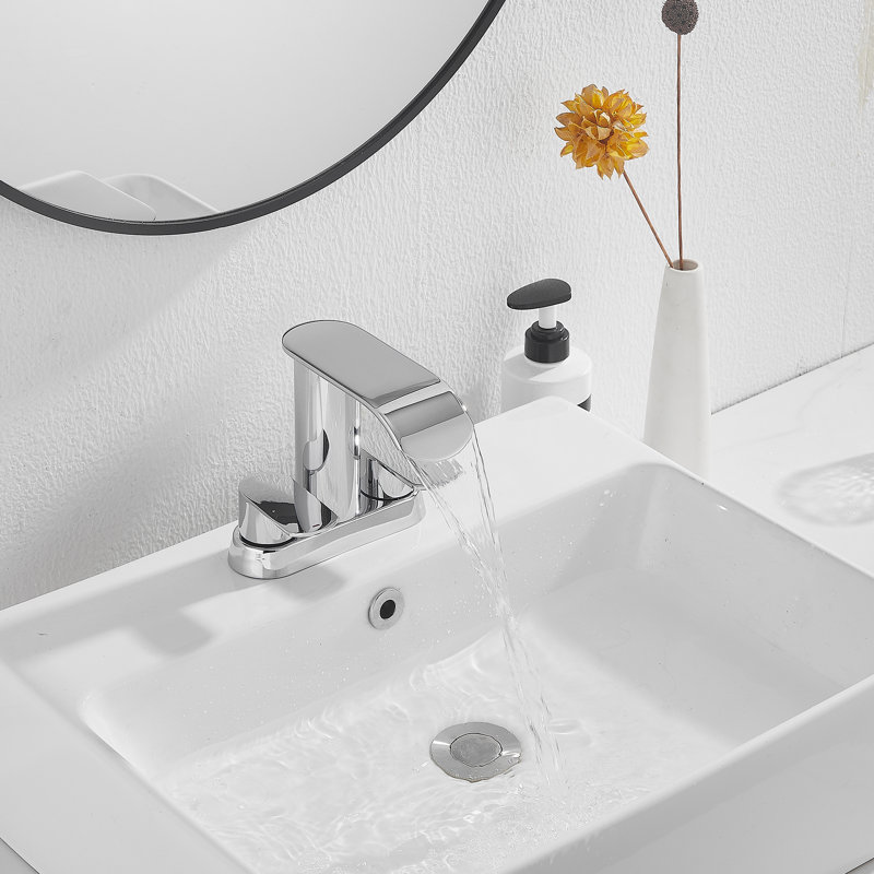 Centerset Bathroom Faucet, Polished Chrome