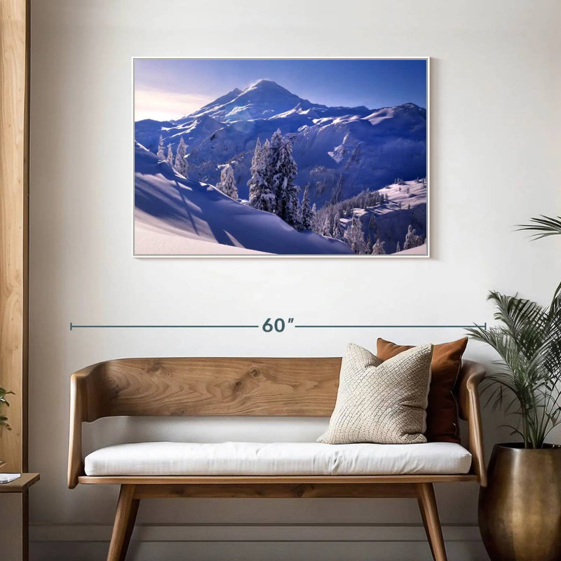 Soleil d'hiver du mont Baker, Cadre flottant blanc, 43 po x 29 po