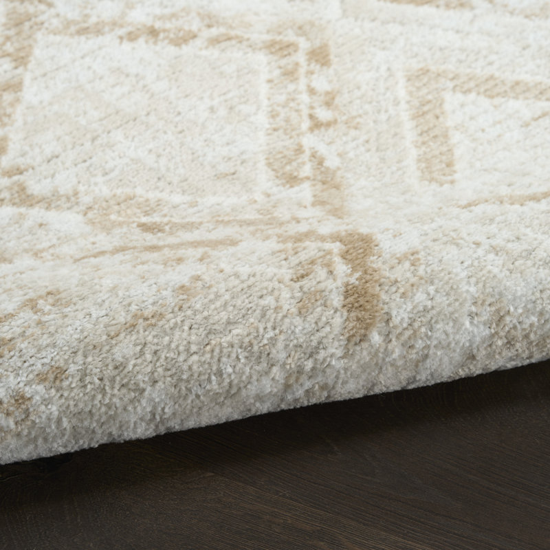 Leuchte 5'3" x 7' Ivory Beige Modern Indoor Rug, Rectangle 5'3" x 7'