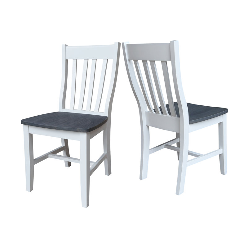 Decovello Traditional Solid Wood Dining Chair, White/Heather Gray