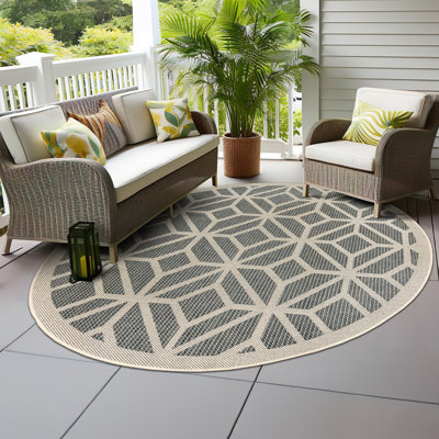 Tapis d'intérieur / extérieur bleu / gris / ivoire Pissouri