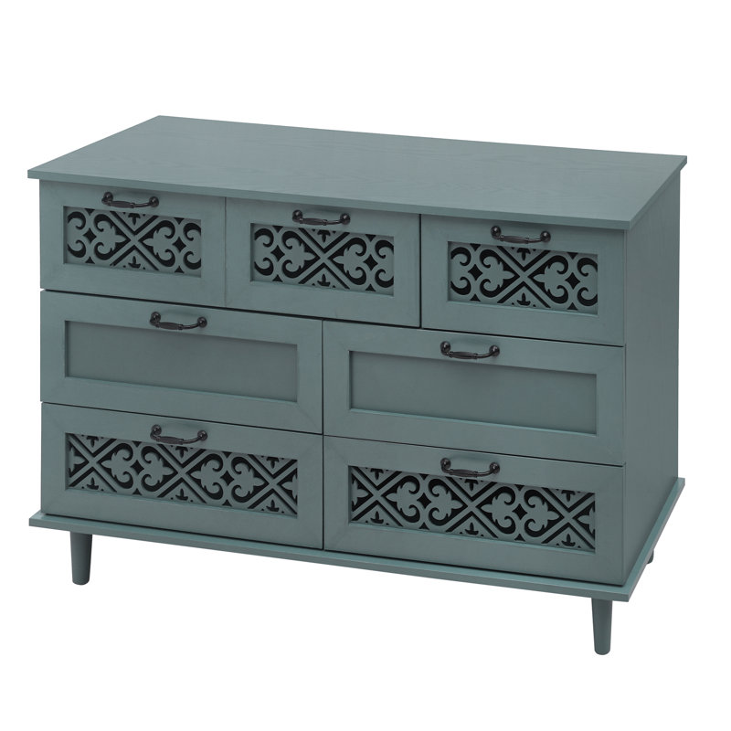 Armoire 7 tiroirs, Vert foncé