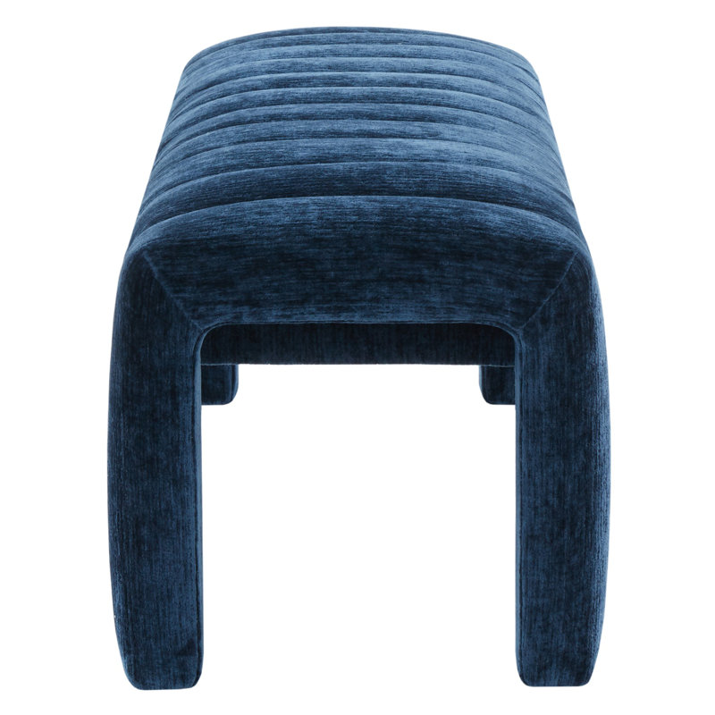 Bellisima Upholstered Bench, Navy Chenille