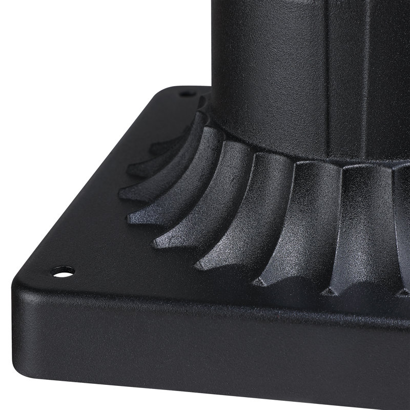 Paquet de 2 socles à fixation sur pilier, base de poteau d'extérieur en aluminium, trou de 3 pouces, finition noire