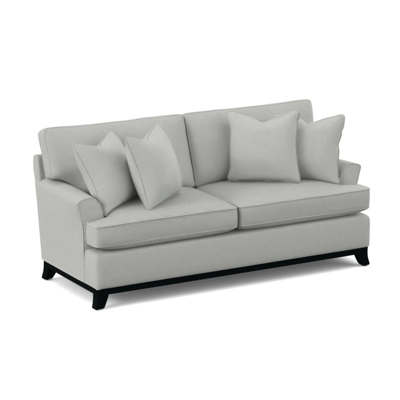 Oaks Way Sofa, Black Finish, Snow Crypton Performance; 0884-91