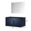 Meuble-lavabo bleu marine 36 po X 22 avec miroir à DEL - Installation de rangement généreuse.-130431097