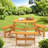 Floden Outdoor 6-Person Dining Sets With Curved Benches, Round Tabletop And Umbrella Hole-2099939850-2090699890