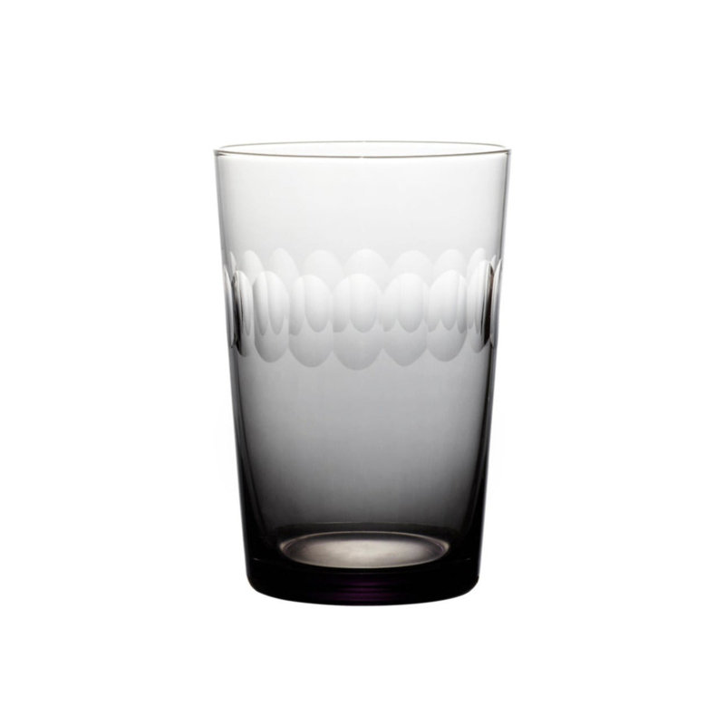 Handmade Crystal Drinking Glass, Clear/Black