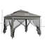 3.25m x 3.25m Dark Grey Double-Tier Pop-Up Gazebo with Mesh Netting, Carry Bag and Stakes for Outdoor Patio Events