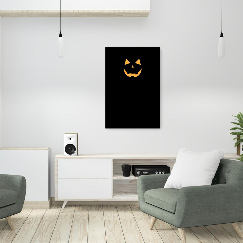 Affiche murale contemporaine citrouille d'Halloween, H 36 po x l 24 po
