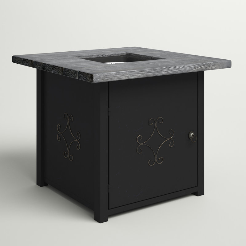 Maribelle Square Propane Fire Pit Table with Hidden Fuel Tank