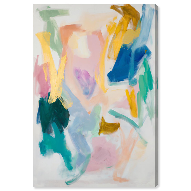 Brushstroke Bliss 10" x 15" Multicolor Canvas Abstract Art