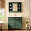 Meuble-lavabo simple avec armoire et miroir en céramique, 2 portes à fermeture douce et 4 tiroirs fonctionnels-484145279