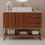 Meuble-lavabo moderne de 36 pouces avec lavabo vasque en céramique et cadre doré