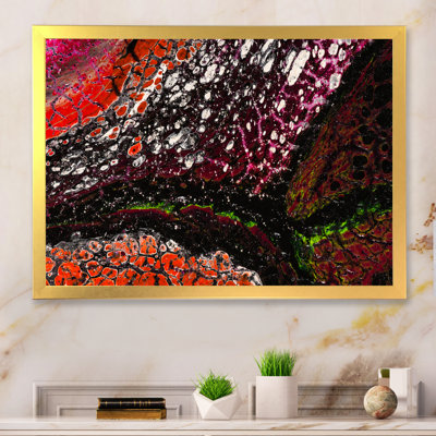 «Organic Shapes in Orange» rose et noir liquide Art IV - reproduction sur toile
