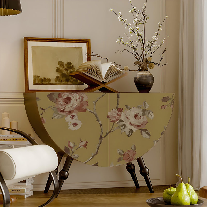 Armoire de rangement rétro pour petit salon, Noir
