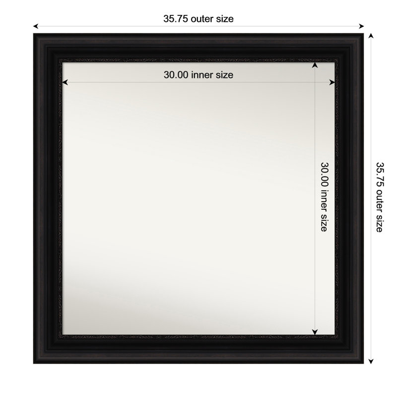 Miroir mural Senaiya, Carré, 35,75 po x 35,75 po