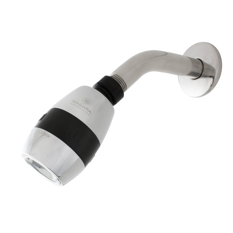 Niagara Conservation N2615CH Tri-Max 1-Spray with 0.5-1.5 GPM 2-in. Wall Mount Adjustable Fixed Shower Head in Chrome, 1-Pack | Bathroom Shower Head Sprayer with Pressure Compensation
