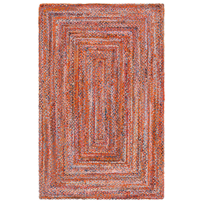 Tapis d'intérieur en coton tressé à la main, Rectangle 5' x 8'